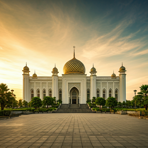 Pekanbaru heritage scene featuring traditional Riau architecture and batik motifs